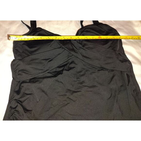 NWT Lands' End V-Neck Wrap Underwire Tankini Swimsuit Top Size 12 UPF 50 Beach - Picture 7 of 8